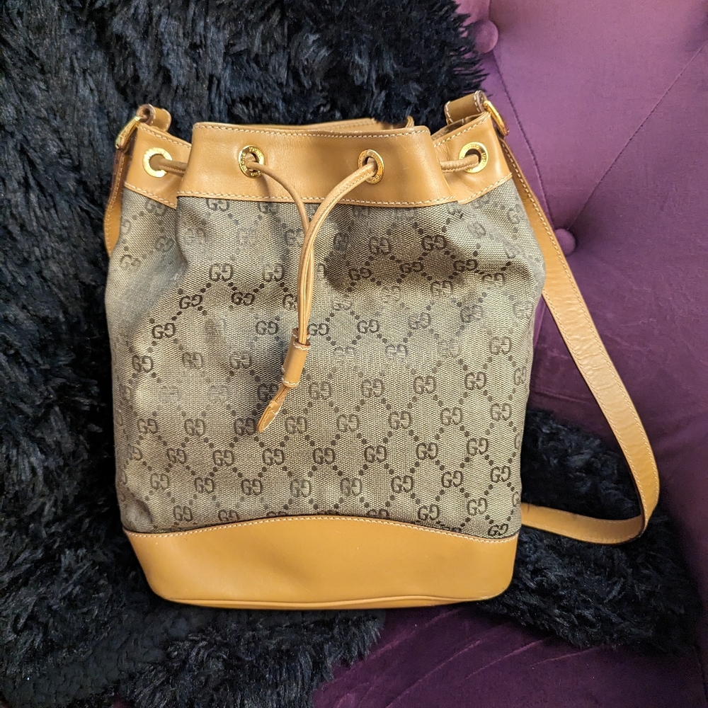Gucci Tan and Brown Crossbody Bag